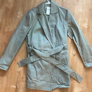 ASOS DESIGN Tall Canvas Belt Shacket in Sage